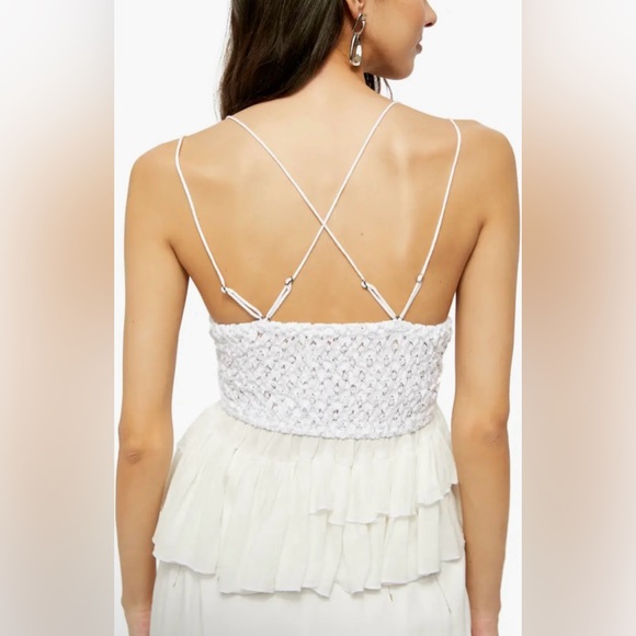 Free People Adella White Top, Size XS NWT - Picture 2 of 5